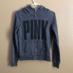 Victoria secrets pink collection grey zip up